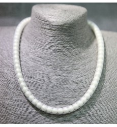 鋼絲珍珠頸鏈-白色